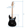 Glarry 39" GST 6 String Electric Guitar with Pickguard +Bag Strap Kit Right Hand