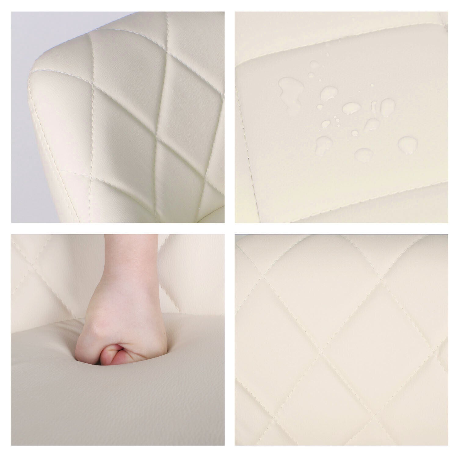 Bar Stools × 2 Padded Seat Faux Leather Swivel Home Kitchen Breakfast Muti Types