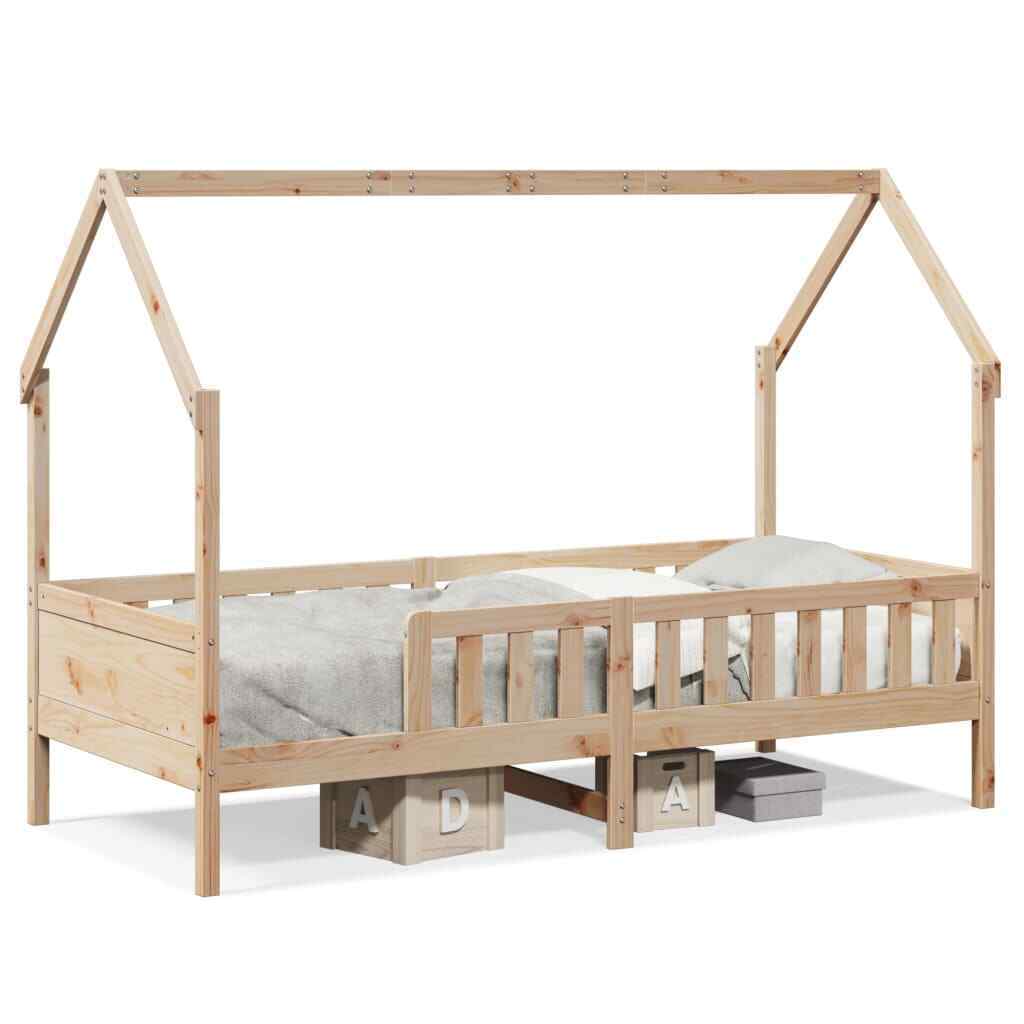 ' House Bed Frame 80x200 Solid Wood Pine B0U9