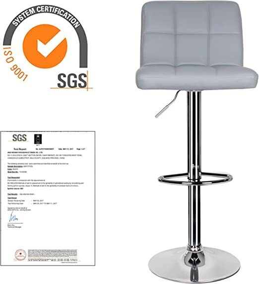 Bar Stools × 2 Padded Seat Faux Leather Swivel Home Kitchen Breakfast Muti Types