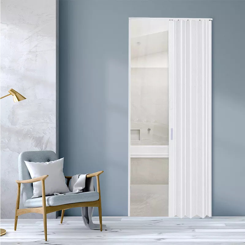Internal Bi Folding Concertina Accordion Door PVC Sliding Divider Doors Bathroom