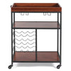 Industrial Kitchen Island Cart 3-Tier Rolling Bar Serving Trolley With Wine Rack