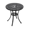 Outdoor Dining Table Round Cast Aluminum Patio Dining Table with Umbrella Hole