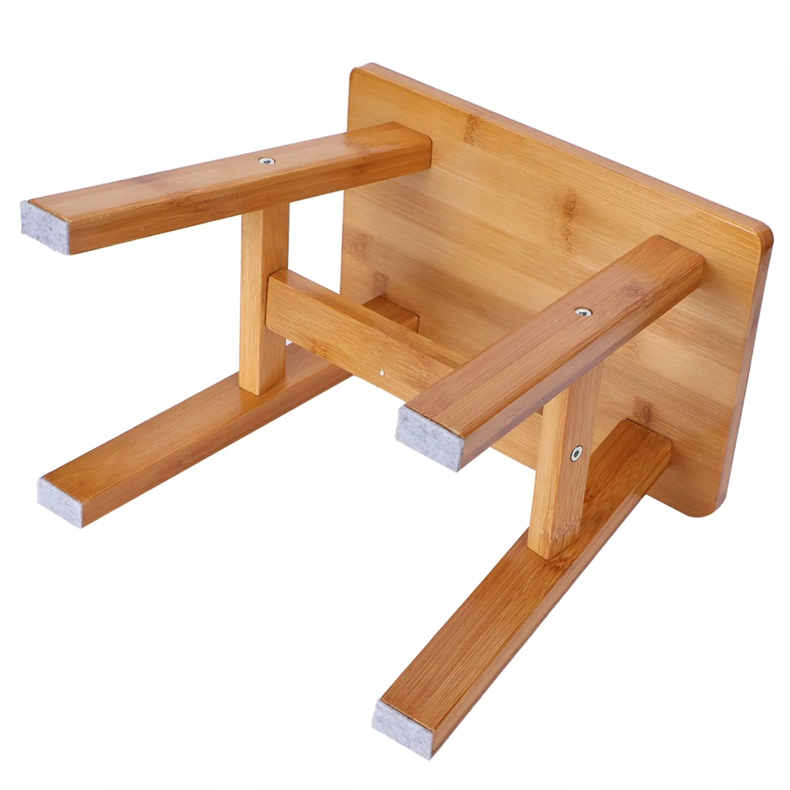 (S Rectangle)Multipurpose Small Bamboo Stool Foot Rest Stool Shower Low Bench