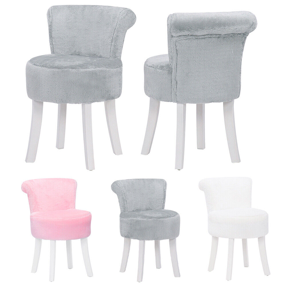 Pouffe Round Makeup Vanity Chair Dressing Table Seat Low Back Stool Piano Bench