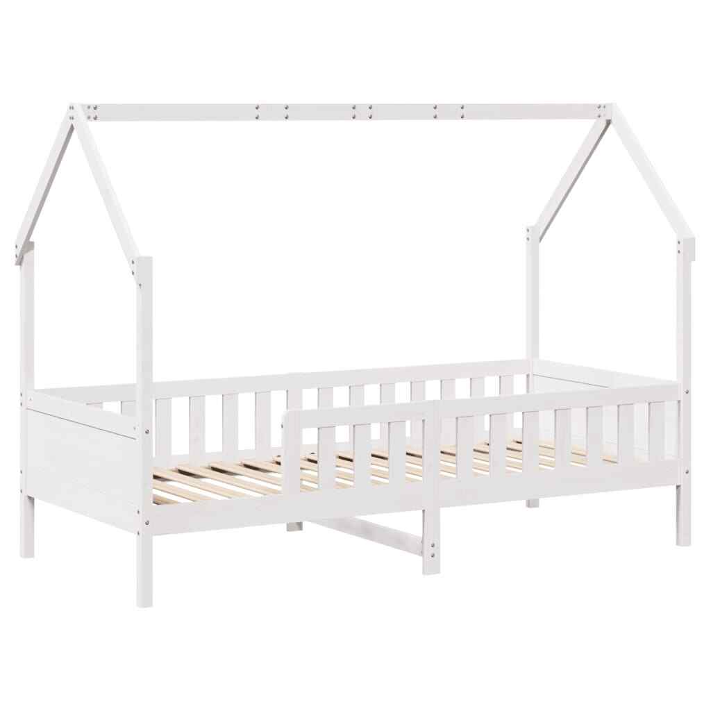 ' House Bed Frame White 80x200 Solid Wood Pine W3R6