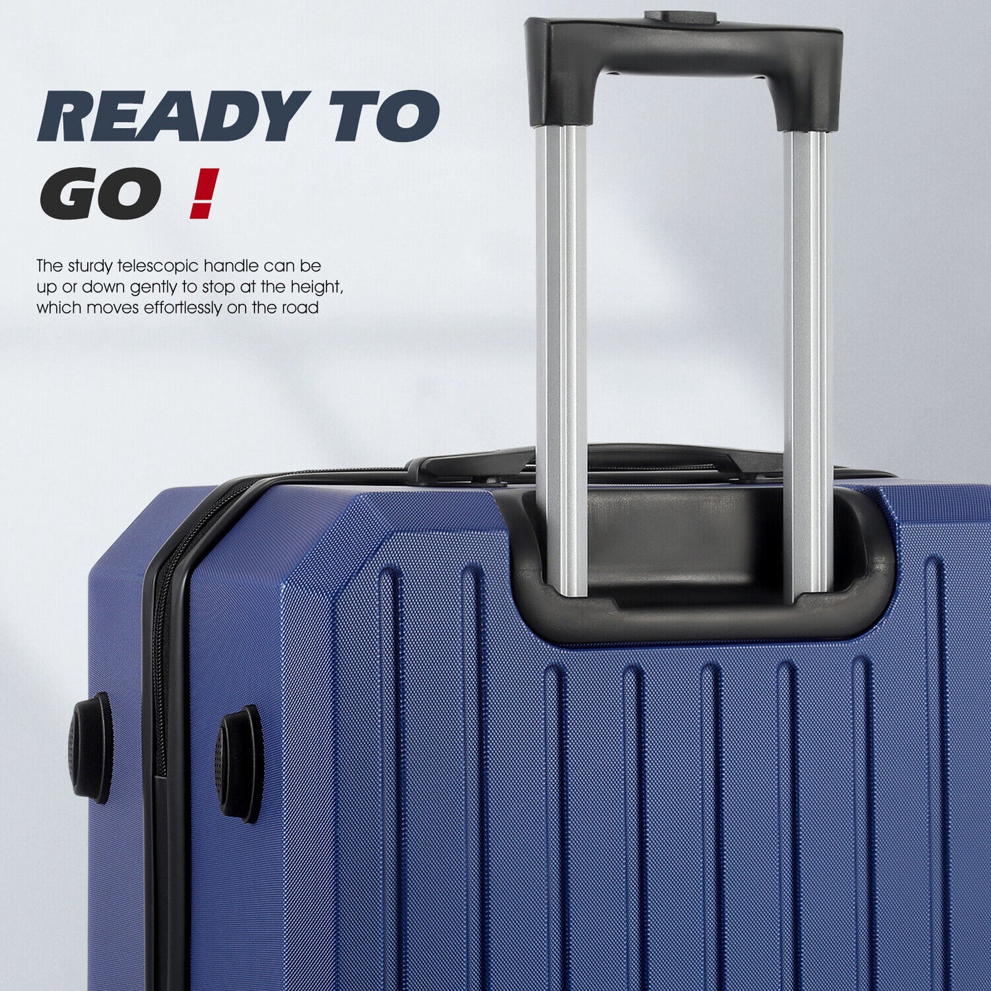 Lightweight Hard Shell ABS 4 Wheels Suitcase Cabin Hand Luggage Travel Case Set