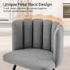 1 Dining Chair Velvet Surface Upholstered Kitchen Chair Petal Back Grey