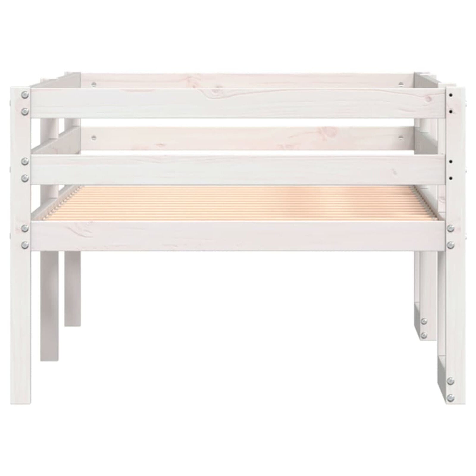 ' Bed Frame White 90x190 Solid Wood Pine F6K3
