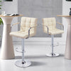 Bar Stools Set of 2 PU Leather Swivel Height Adjustable Bar Chairs With Backrest