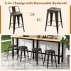 Bar Stools Set of 4 Restaurant Metal Dining Chairs Side Chairs w/Removable Back