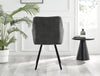 **Seconds** Falun Dark Grey Soft Touch Fabric Diamond Stitched Dining Chairs Bl