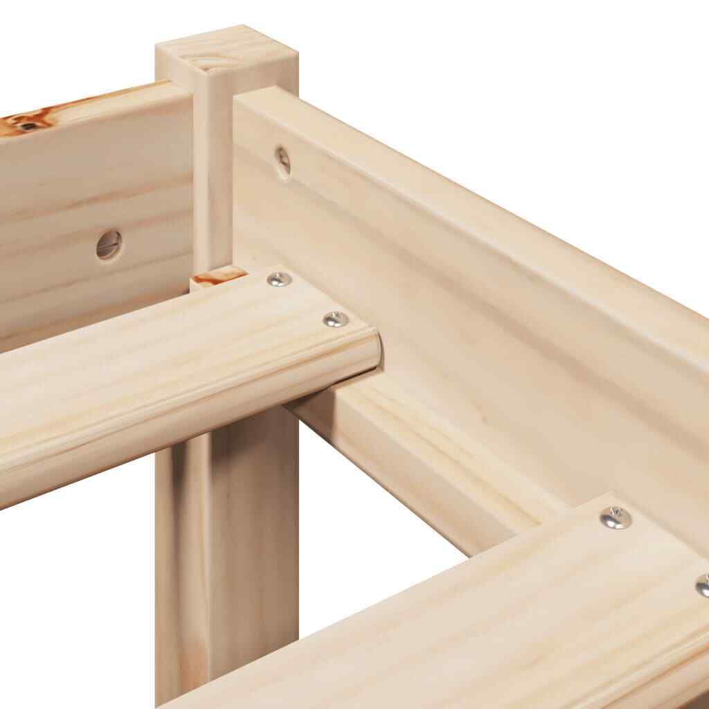 Bed Frame with Headboard 140x200 Solid Wood Pine H6U5