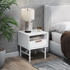 1 Drawer Bedside Table Home Side Cabinet Bedroom Storage w/1 Storage Shelf White