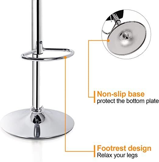 Bar Stools × 2 Padded Seat Faux Leather Swivel Home Kitchen Breakfast Muti Types