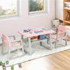 Children Table and 2 Chairs Set Toddlers Learning Activity Play Desk w/Storage