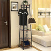 180cm Coat Stand Corner Garment Hat Rack Clothes Rails Hanger w/ 4 Storage Shelf