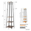 180cm Coat Stand Corner Garment Hat Rack Clothes Rails Hanger w/ 4 Storage Shelf