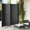 ' Multipurpose Indoor & Poly Rattan Room Divider - Black, Easy to Fold, D2V3