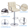 Bar Stools Set of 2 PU Leather Swivel Height Adjustable Bar Chairs With Backrest