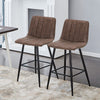 Bar Stools X2 Faux Leather Bar Chairs With Footrest Kitchen Furniture Modern