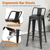 Bar Stools Set of 4 Metal Frame Counter Height Barstool w/ Removable Backrest