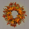 Autumn Fall Door Wreath Autumn Maple Leaf with LED Harvest Front Door Home Decor