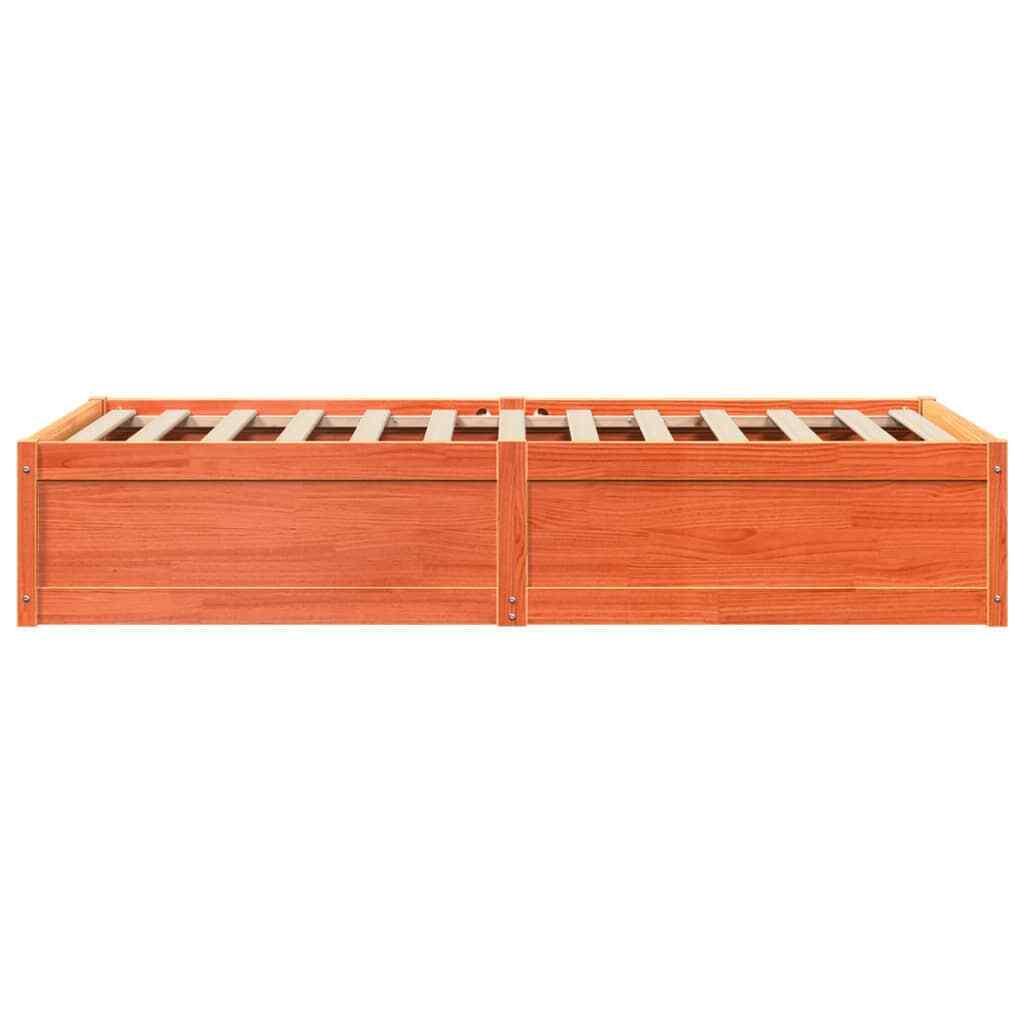 Bed Frame Wax Brown 90x200 Solid Wood Pine B5F0