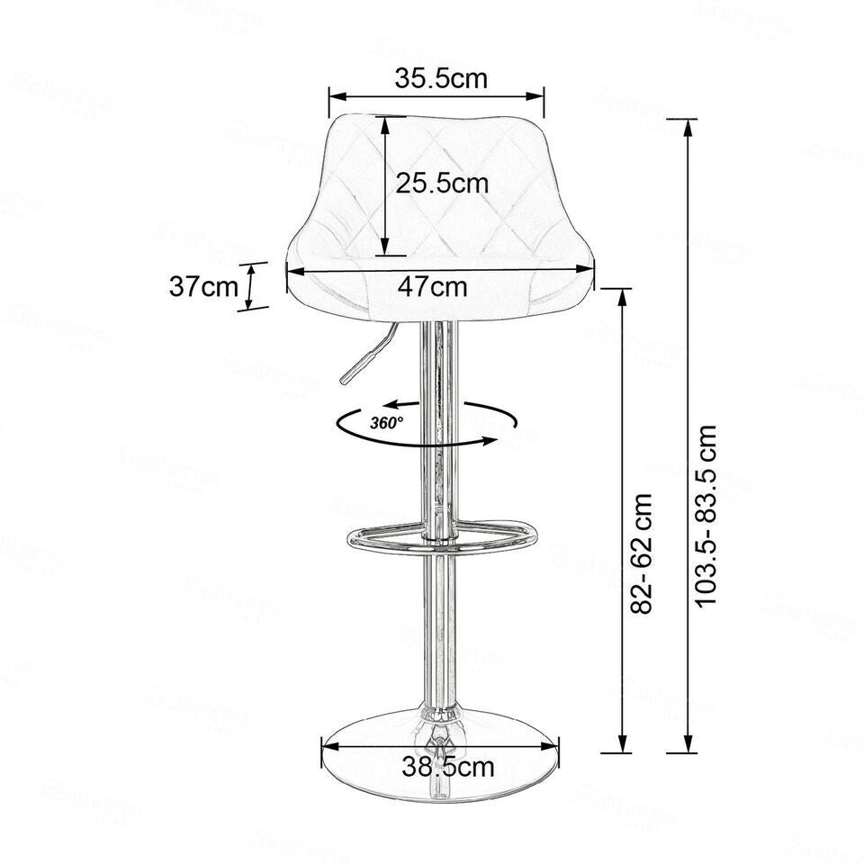 Bar Stools × 2 Padded Seat Faux Leather Swivel Home Kitchen Breakfast Muti Types