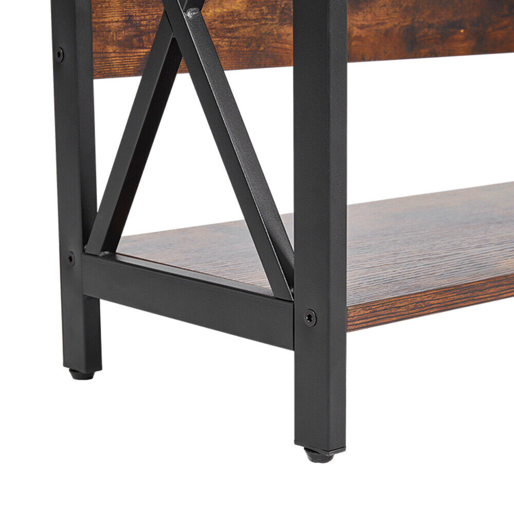 3-Tier Console Table X-Design Hallway Storage Cabinet Sofa Side Table W/ Shelves