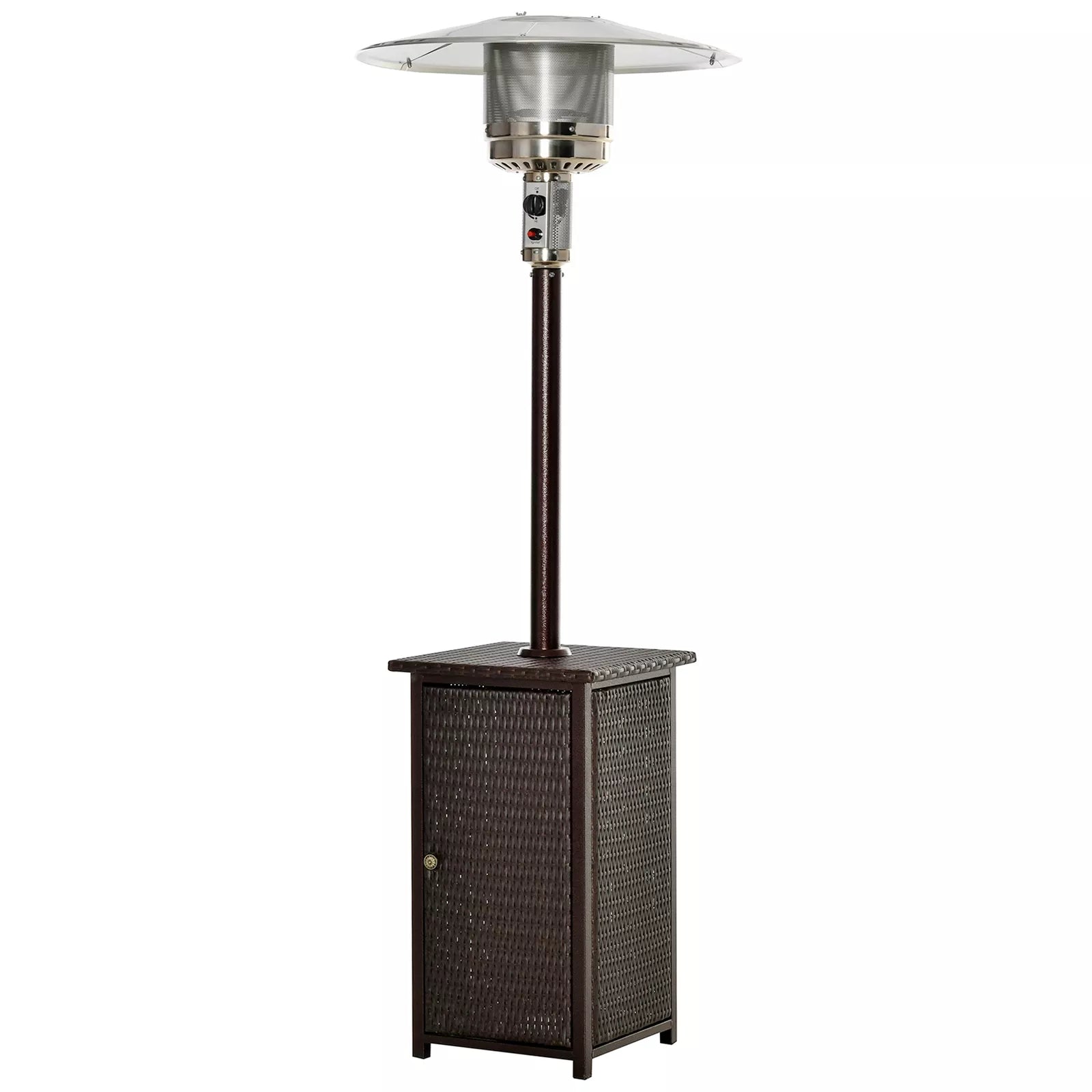 12KW Patio Gas Heater Freestanding Warm Wicker Rattan Courtyard Outdoor Garden