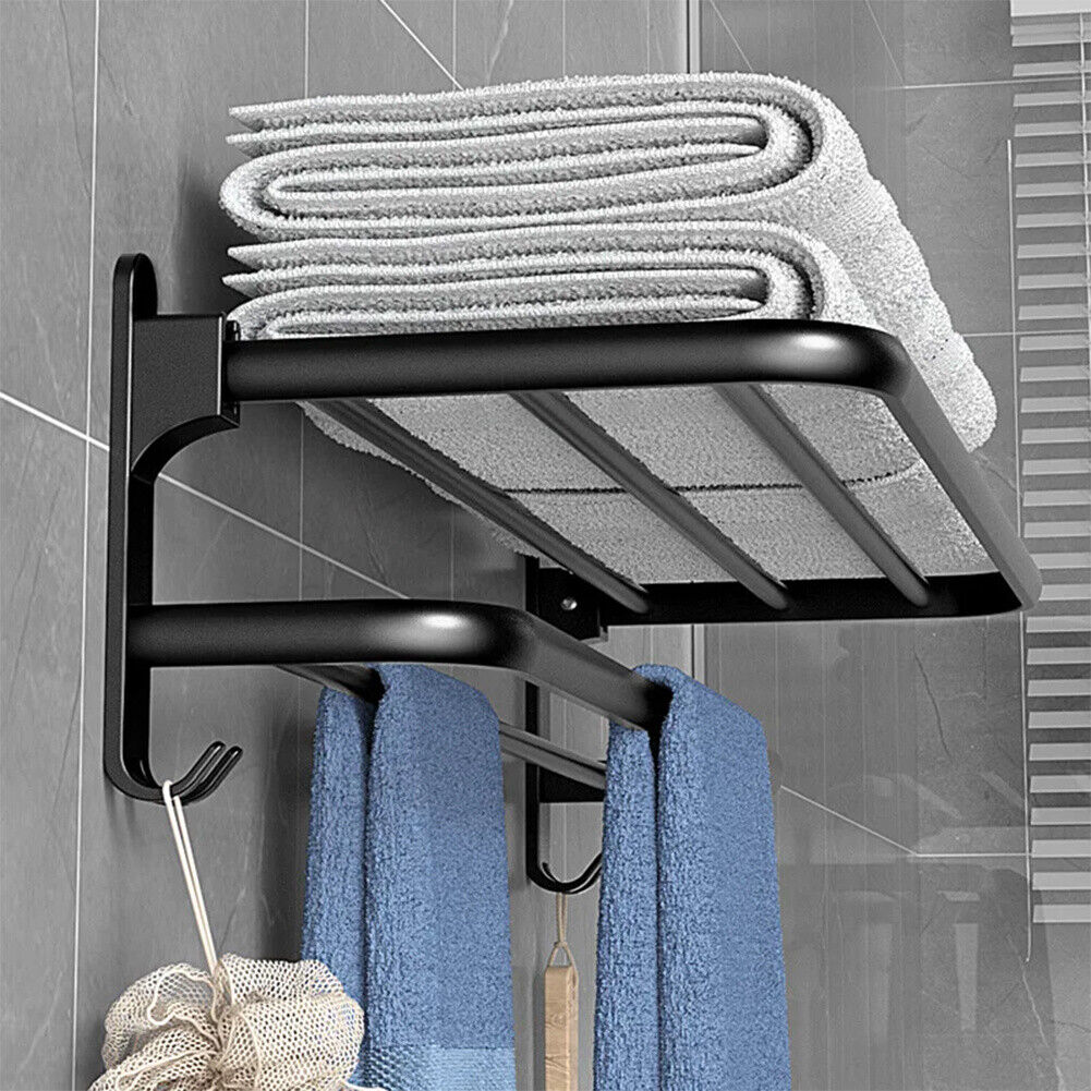 2/3 Tier Aluminum Basket Shower Rack Bathroom Storage Shelf Towel Rail Holder