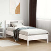 BaraSh Bed Frame with Headboard White 75x190 Small Solid Wood D8Z9