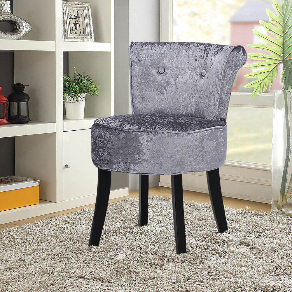 Pouffe Round Makeup Vanity Chair Dressing Table Seat Low Back Stool Piano Bench