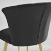 **Seconds** 2x Juniper Black Padded Velvet Bar Stools With Fluted Backrest & Go