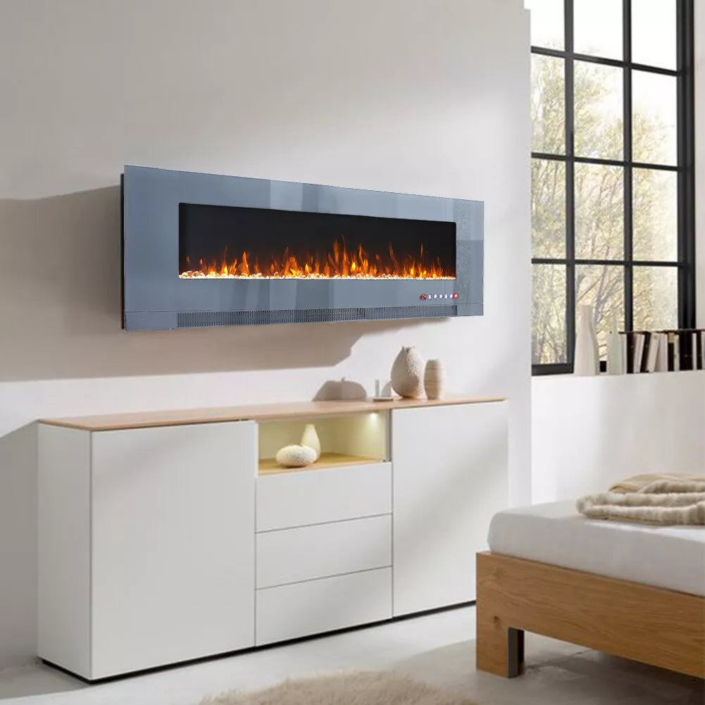 50, 60, 72, Inch LED Fireplace Insert Wall Mounted Electric Inset Media Fire