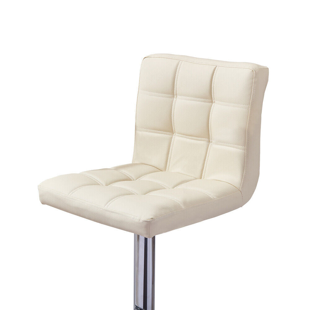 Bar Stools Set of 2 PU Leather Swivel Height Adjustable Bar Chairs With Backrest