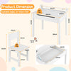 Kids Art Table Set Children Wooden Lift-Top Craft Desk & Chair w/Markers