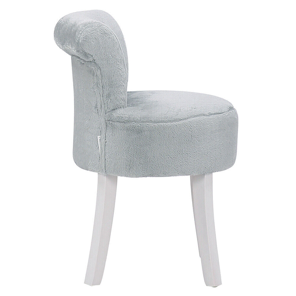 Pouffe Round Makeup Vanity Chair Dressing Table Seat Low Back Stool Piano Bench