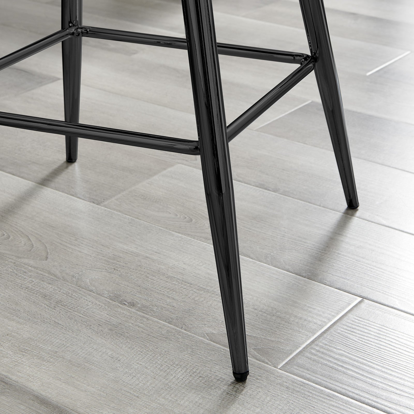 **Seconds** Corona Black Faux Leather Bar Chair With Black Legs Set of 2