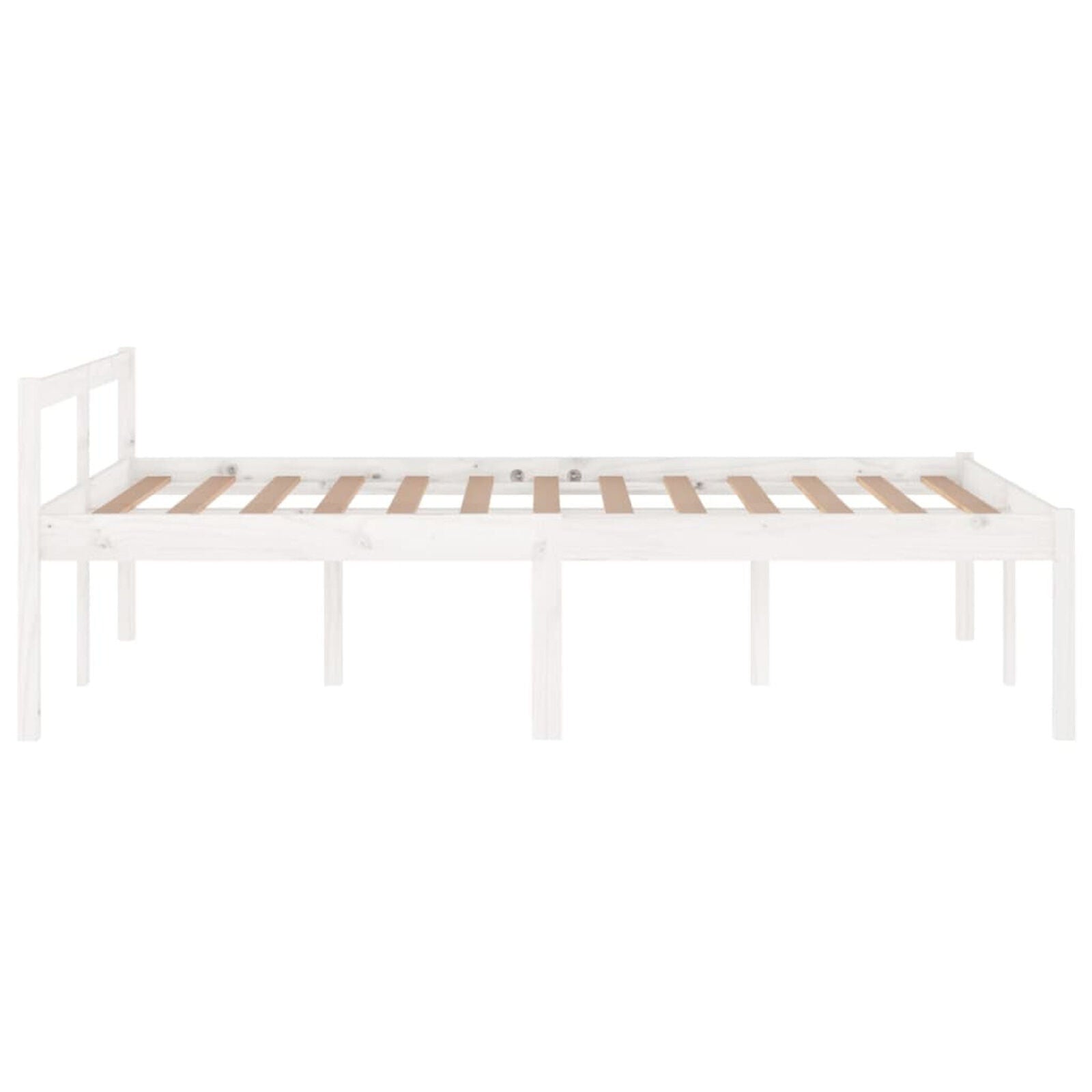 LAPOOH Bed Frame White Solid Wood Pine 120x200 ,Bed Frame,Bed Frame Modern P6B2