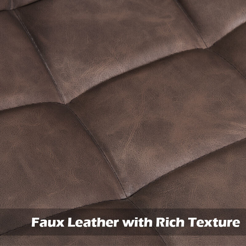 Bar Stools X2 Faux Leather Bar Chairs With Footrest Kitchen Furniture Modern