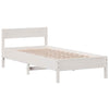 BaraSh Bed Frame with Headboard White 90x200 Solid Wood Pine,Platform Bed P0P2