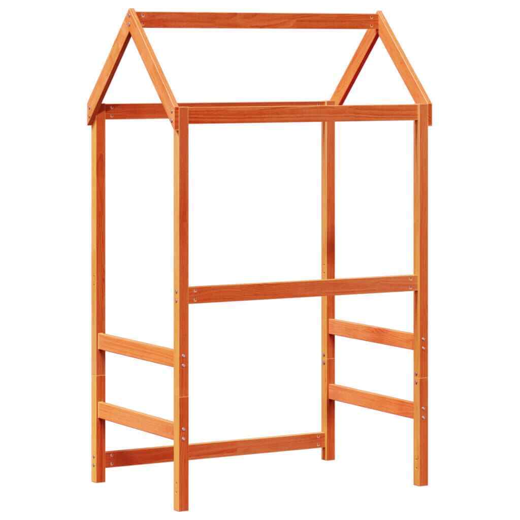 ' Bed Roof Wax Brown 118x70x176.5 Solid Wood Pine L0I1