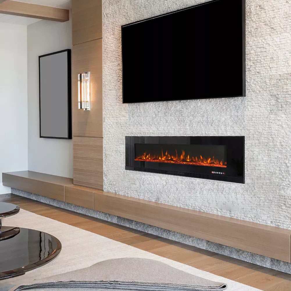 50, 60, 72, Inch LED Fireplace Insert Wall Mounted Electric Inset Media Fire