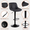 Bar Stools X 2 Swivel Barstools Adjustable PU Leather Chairs Kitchen Island New