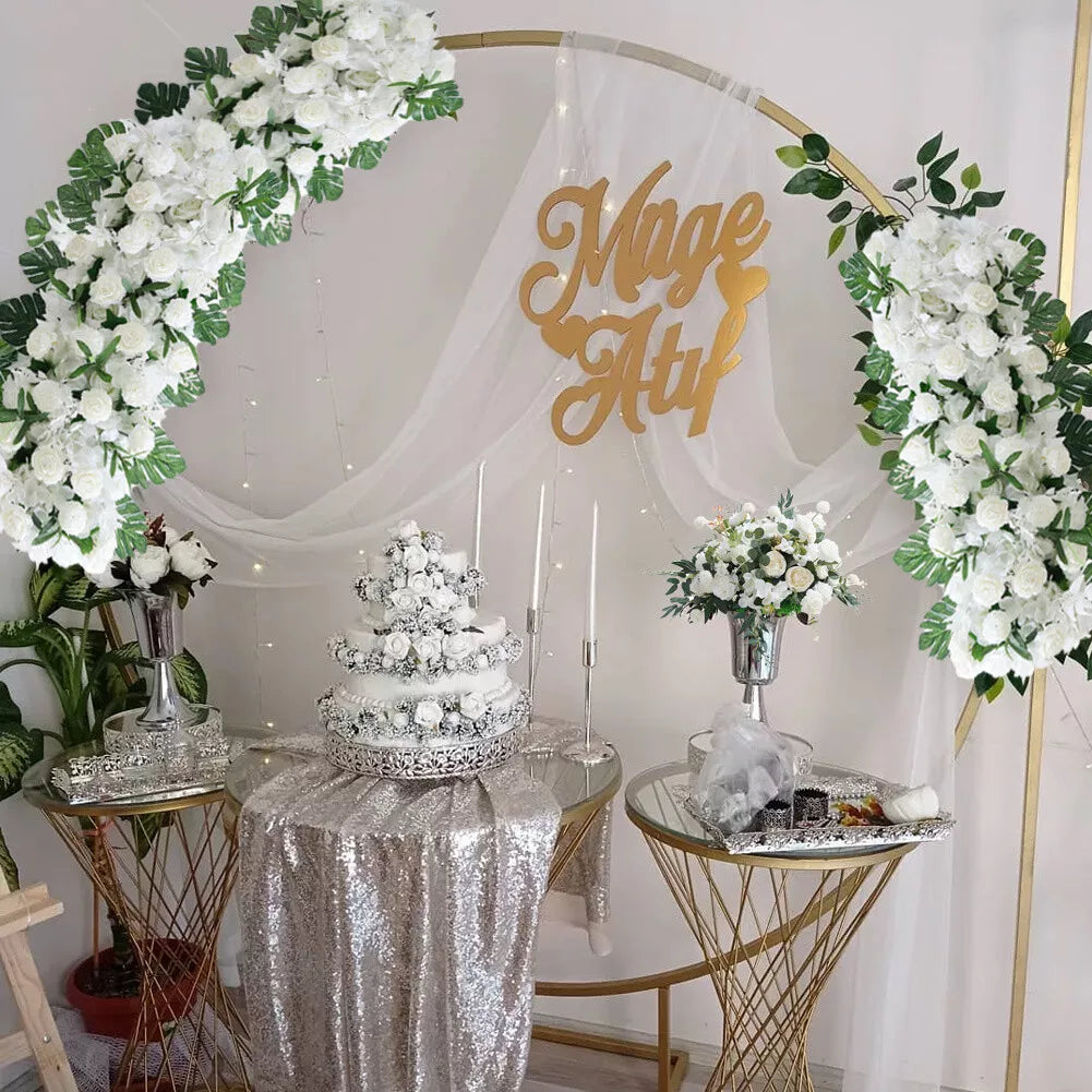Artificial Wedding Rose Flower Row Top Table Backdrop Arch Arrangement Wall Deco