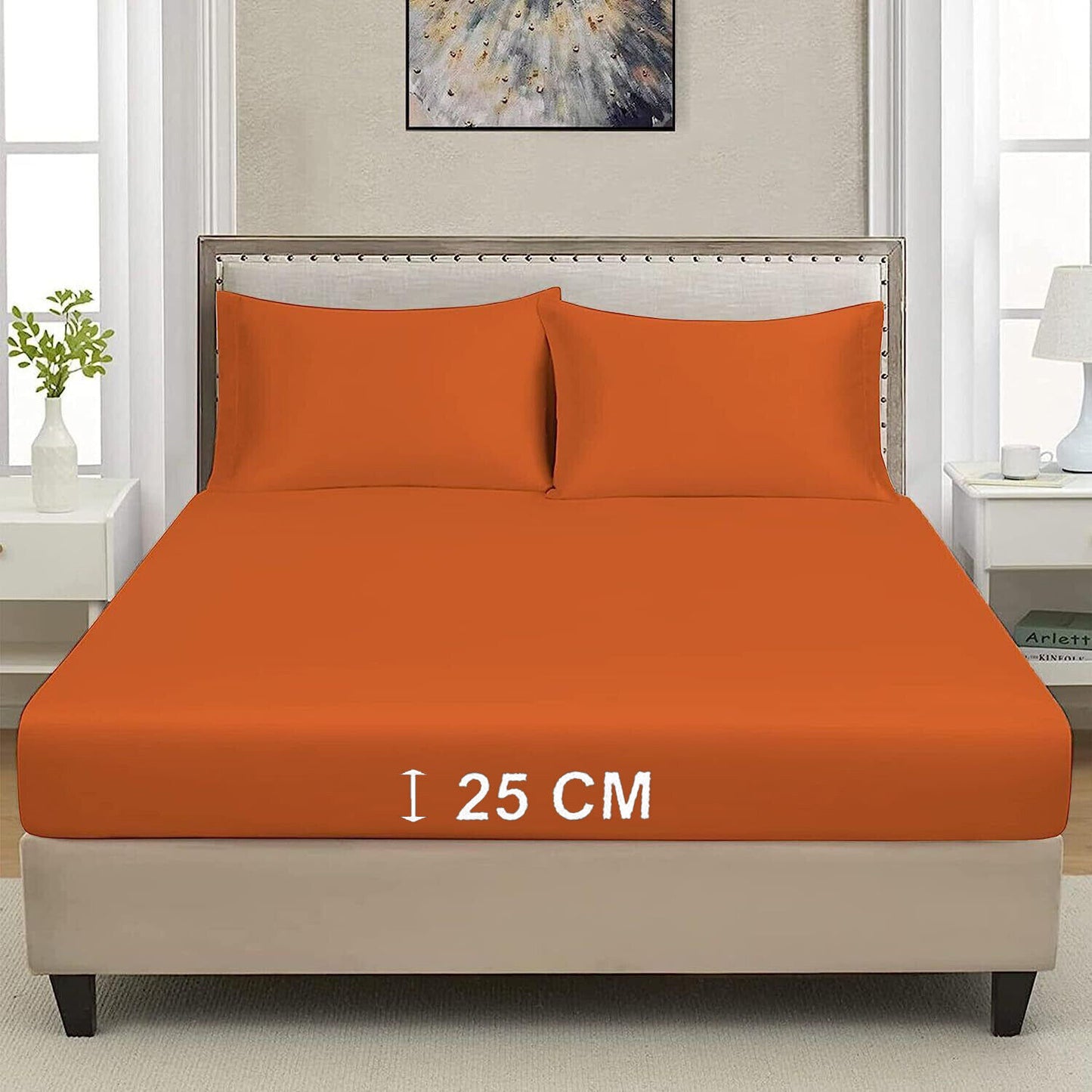 Extra Deep 25cm Fitted Sheet 100% Poly Cotton Single Double King Size Bed Sheets