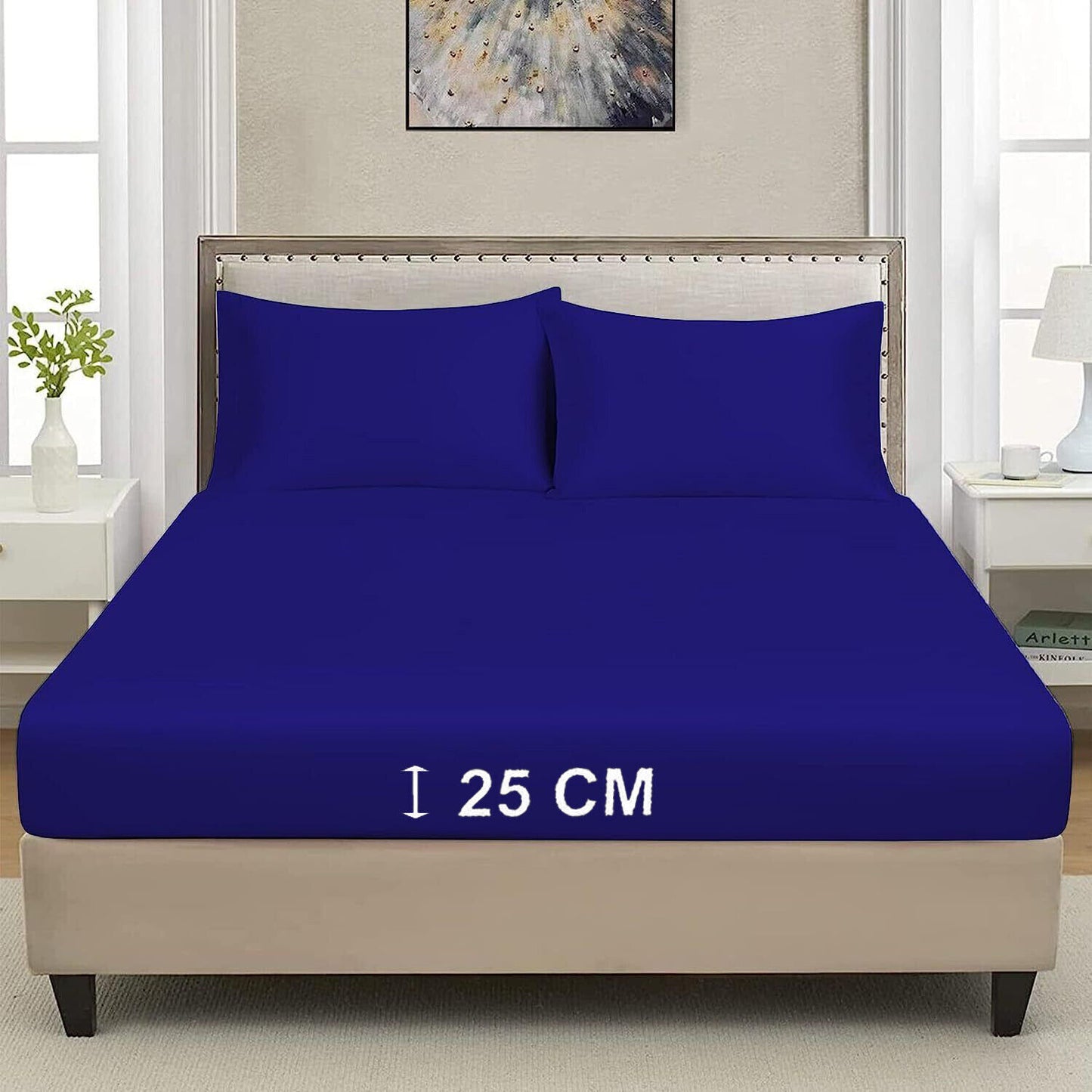 Extra Deep 25cm Fitted Sheet 100% Poly Cotton Single Double King Size Bed Sheets
