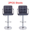 Bar Stools Set of 2 PU Leather Swivel Height Adjustable Bar Chairs With Backrest
